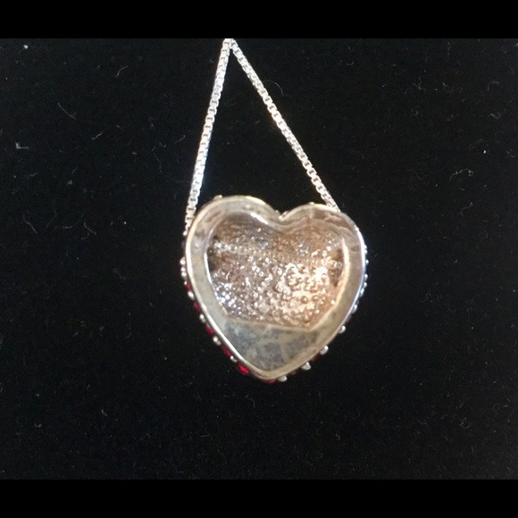 SOLD. Red Swarovski Crystals Heart Pendant - Picture 4 of 4